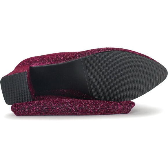 🆕Women's Red Synthetic Thigh High Pointy-toe Shiny Dressy Over The Knee Boots - Picture 7 of 7